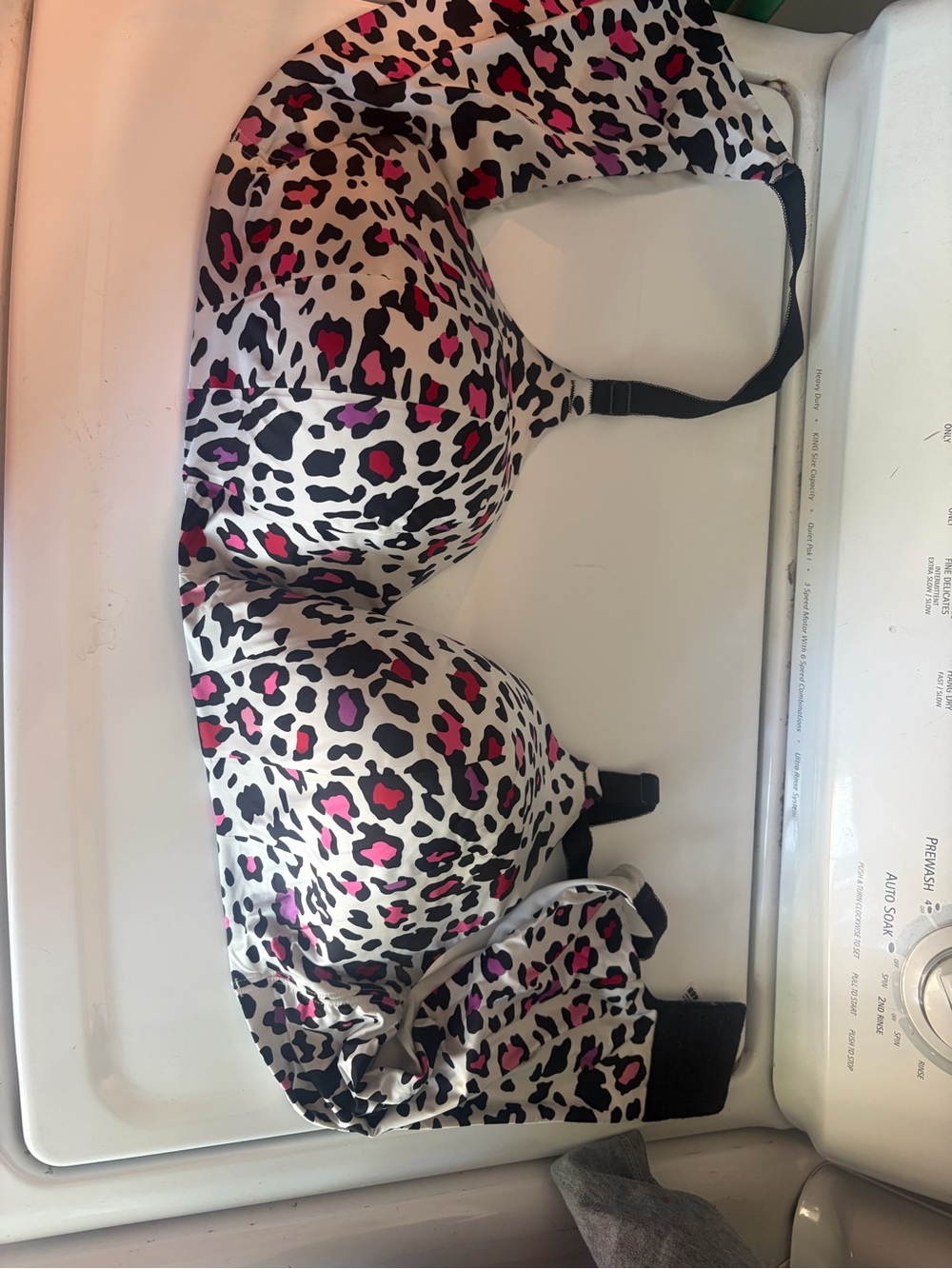 Leopard Print Padded Bra with Pink Accents
